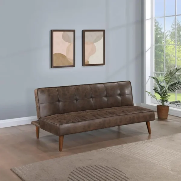 Jenson Tufted Convertible Leather Sofa Bed By Coaster Furniture - Image 2