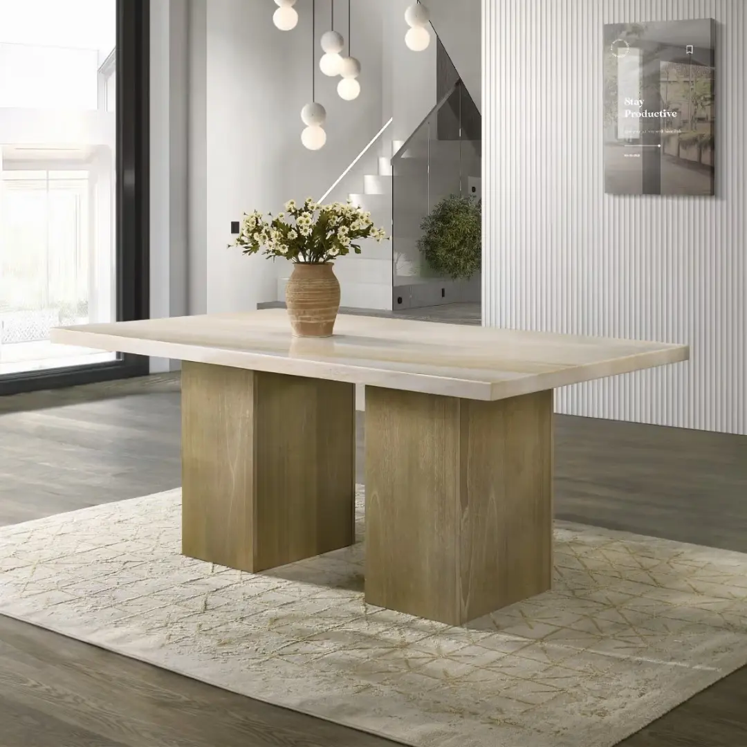 Olinda Natural Marble Dining Table by ACME | U-Trade Furniture Olinda Natural Marble Dining Table by ACME - Image 1