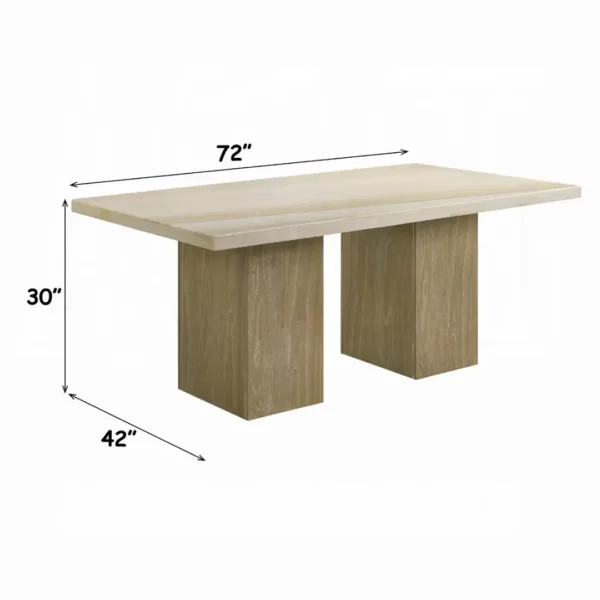 Olinda Natural Marble Dining Table by ACME - Image 4