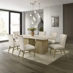 Olinda 7 PC Double Pedestal Dining Table Set by ACME