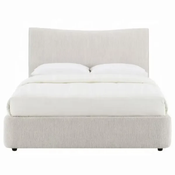 Renee Beige Upholstered Bed by ACME - Image 3