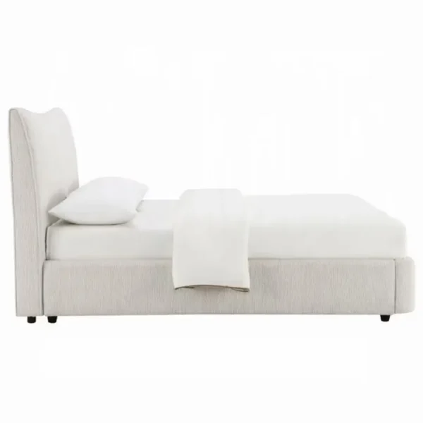 Renee Beige Upholstered Bed by ACME - Image 4