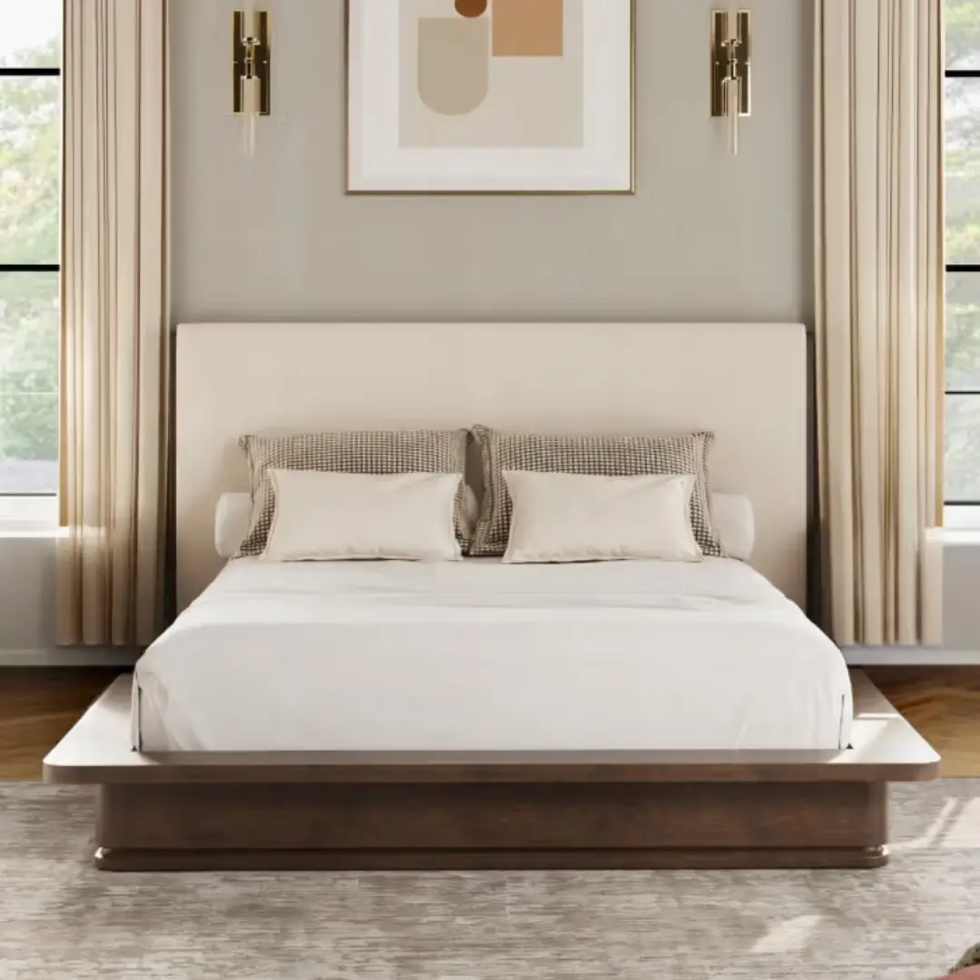 Zoey Cream Linen Bed by ACME | U-Trade Furniture Zoey Cream Linen Bed by ACME - Image 1