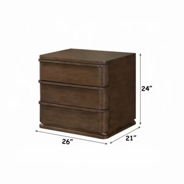 Zoey Oak Nightstand with Drawers by ACME - Image 6