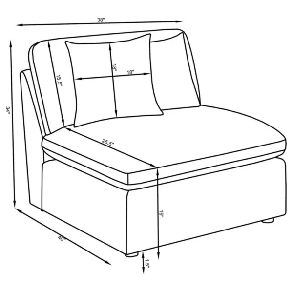 Hobson Armless Chair Living Room By Coaster Furniture - Image 6