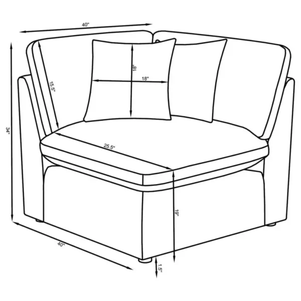 Hobson Modular Sectional Corner Chair By Coaster Furniture - Image 7