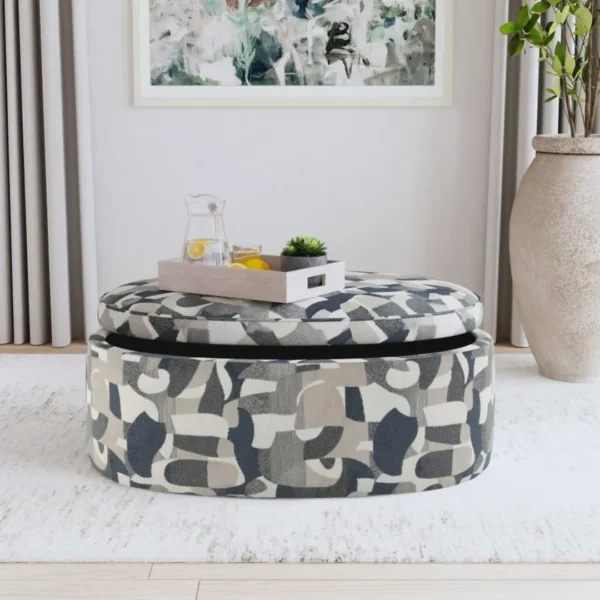 Tomkins Oval Ottoman Indigo Blue By Coaster Furniture - Image 2