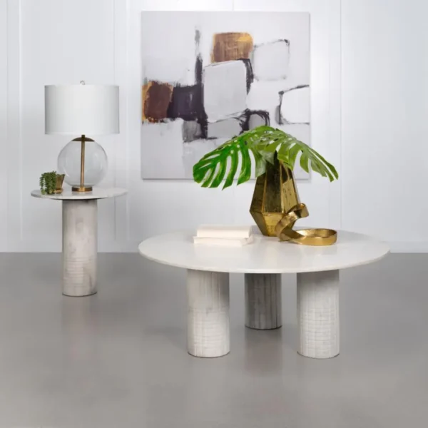 Astoria White Round Coffee Table By Coaster Furniture - Image 6