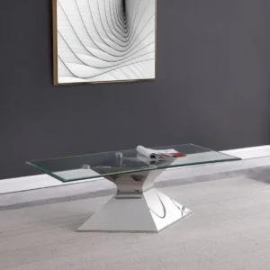 Jenny Glass Top Chrome Coffee Table By Coaster Furniture