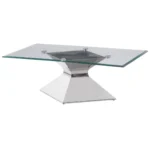 Jenny Glass Top Chrome Coffee Table By Coaster Furniture - Image 2