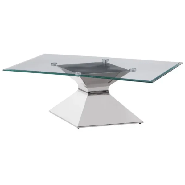 Jenny Glass Top Chrome Coffee Table By Coaster Furniture - Image 2