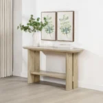 Kailani Beige Oak Console Table with Shelf By Coaster Furniture