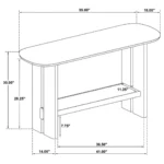 Kailani Beige Oak Console Table with Shelf By Coaster Furniture - Image 6