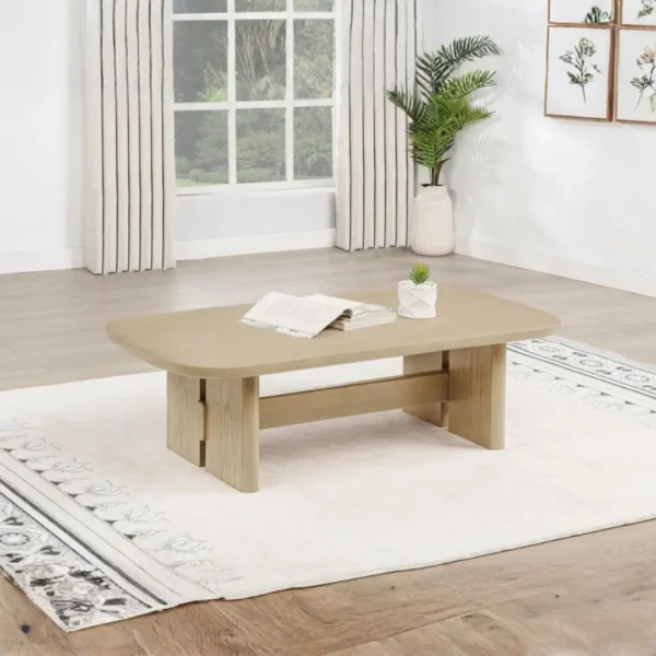 Kailani 3 Piece Coffee Table Set Beige Oak By Coaster Furniture - Image 2