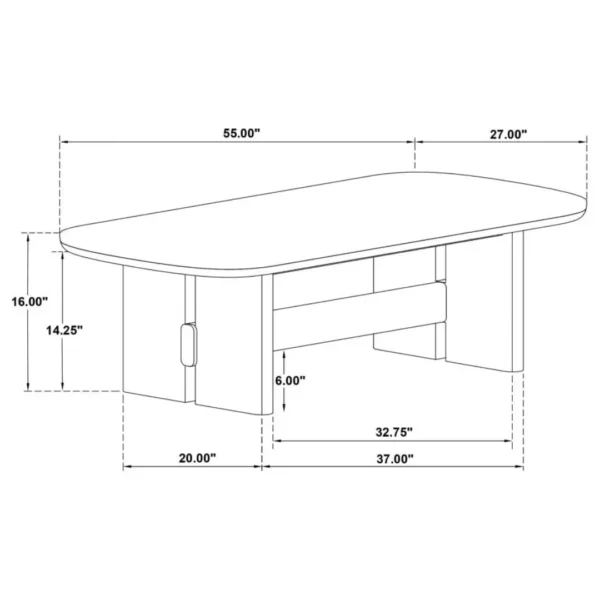 Kailani Coastal Wood Coffee Table Rectangle By Coaster Furniture - Image 6