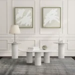 Astoria 3-Piece Marble Coffee Table Set White By Coaster Furniture