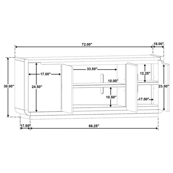 Leandro 72-Inch TV Console Table with Storage By Coaster Furniture - Image 8