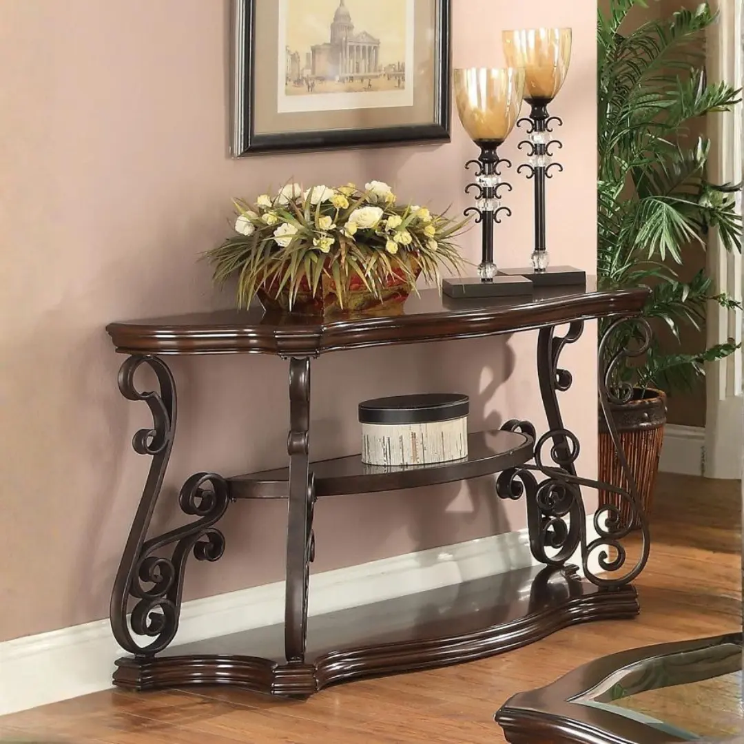 Laney Scrollwork Entryway Sofa Table with Storage By Coaster Furniture | U-Trade Furniture Laney Scrollwork Entryway Sofa Table with Storage By Coaster Furniture - Image 1