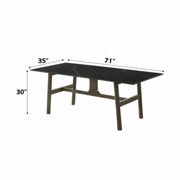 Destin Black Marble Dining Table by ACME - Image 3