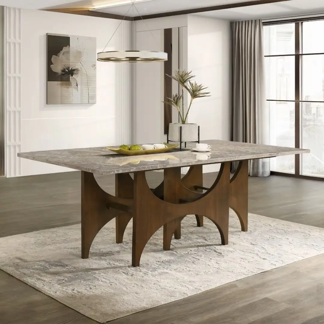 Oleia Rectangle Dining Room Table with Marble Top by ACME | U-Trade Furniture Oleia Rectangle Dining Room Table with Marble Top by ACME - Image 1
