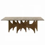 Oleia Rectangle Dining Room Table with Marble Top by ACME - Image 2