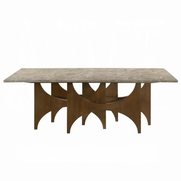 Oleia Rectangle Dining Room Table with Marble Top by ACME - Image 2