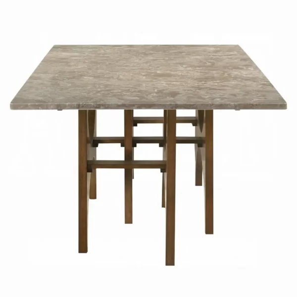Oleia Rectangle Dining Room Table with Marble Top by ACME - Image 3