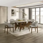 Oleia Rectangle Dining Room Table with Marble Top by ACME - Image 6