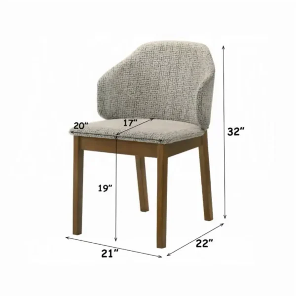 Oleia Walnut Side Chair Set of 2 by ACME - Image 5