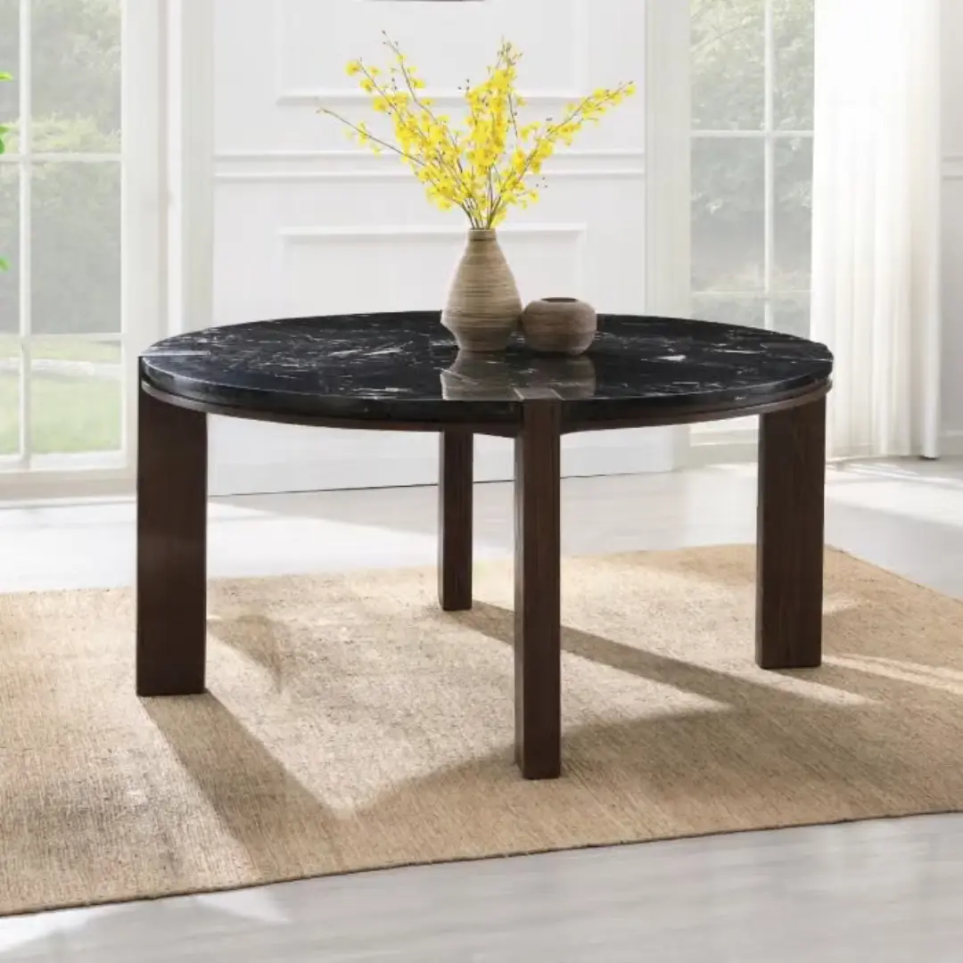 Estella Round Marble Dining Table for 4 by ACME | U-Trade Furniture Estella Round Marble Dining Table for 4 by ACME - Image 1