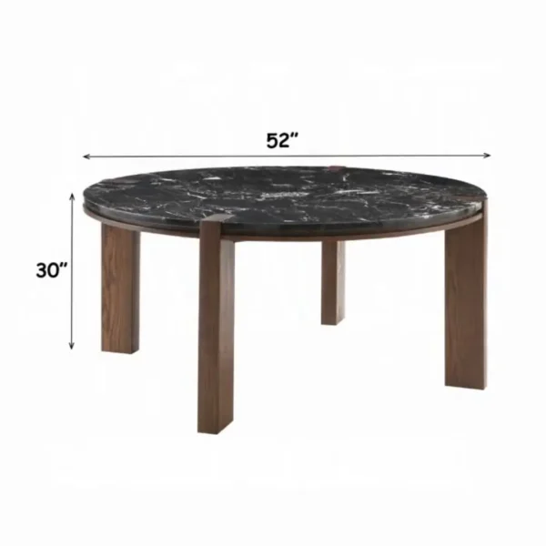 Estella Round Marble Dining Table for 4 by ACME - Image 4
