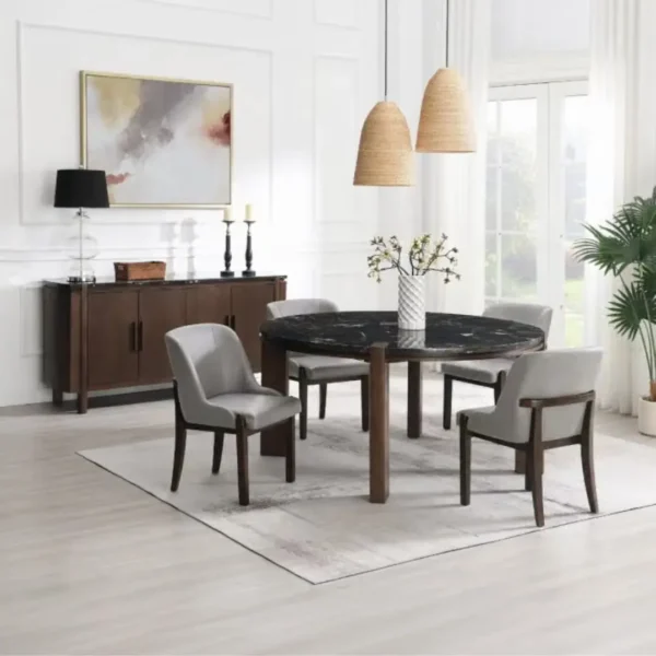 Estella Round Marble Dining Table for 4 by ACME - Image 5