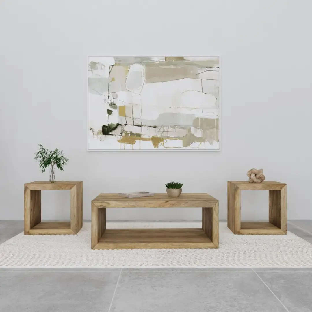 Benton Wood Living Room Table Set By Coaster Furniture | U-Trade Furniture Wood Living Room Table Set