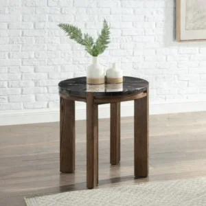 Black Marble End Table