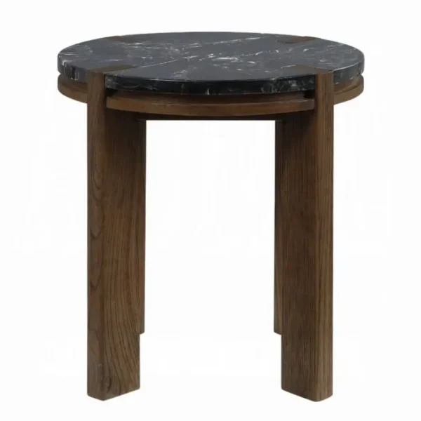 Estella Black Marble End Table by ACME - Image 2