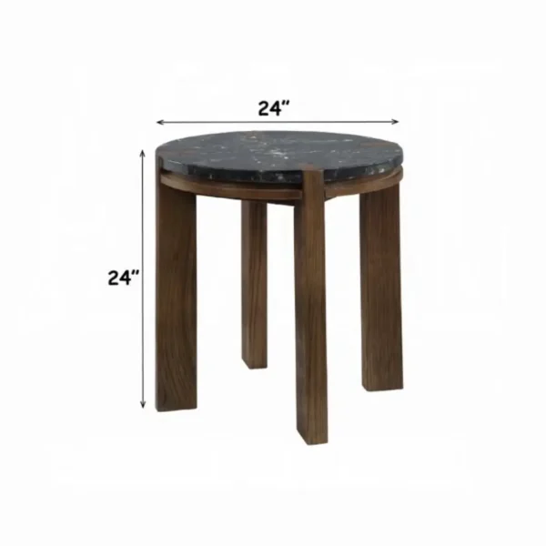 Estella Black Marble End Table by ACME - Image 3