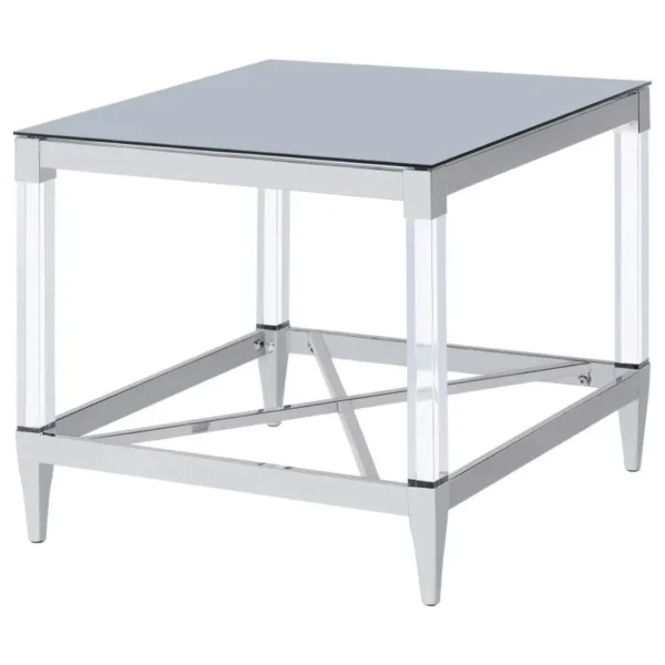 Lindley Square Coffee Table Set Chrome By Coaster Furniture - Image 6