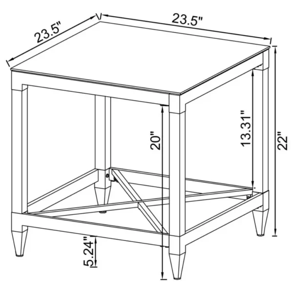 Lindley Square Coffee Table Set Chrome By Coaster Furniture - Image 8