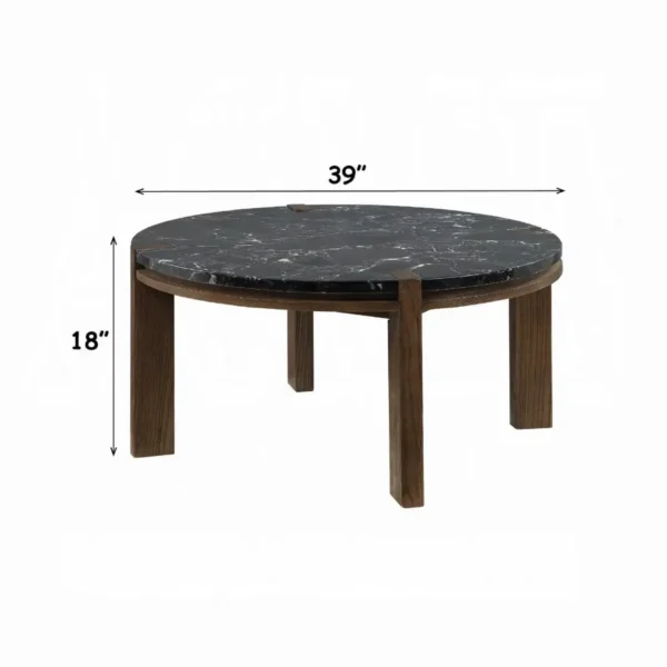 Estella Black Marble Coffee Table by ACME - Image 4