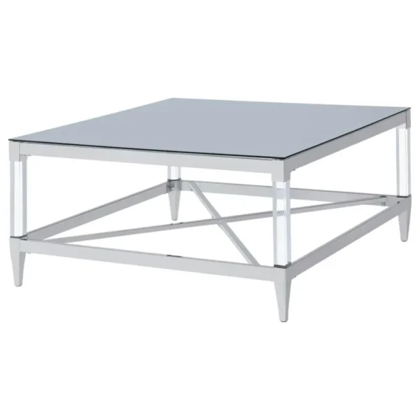 Lindley Tempered Mirror Acrylic Coffee Table By Coaster Furniture - Image 3