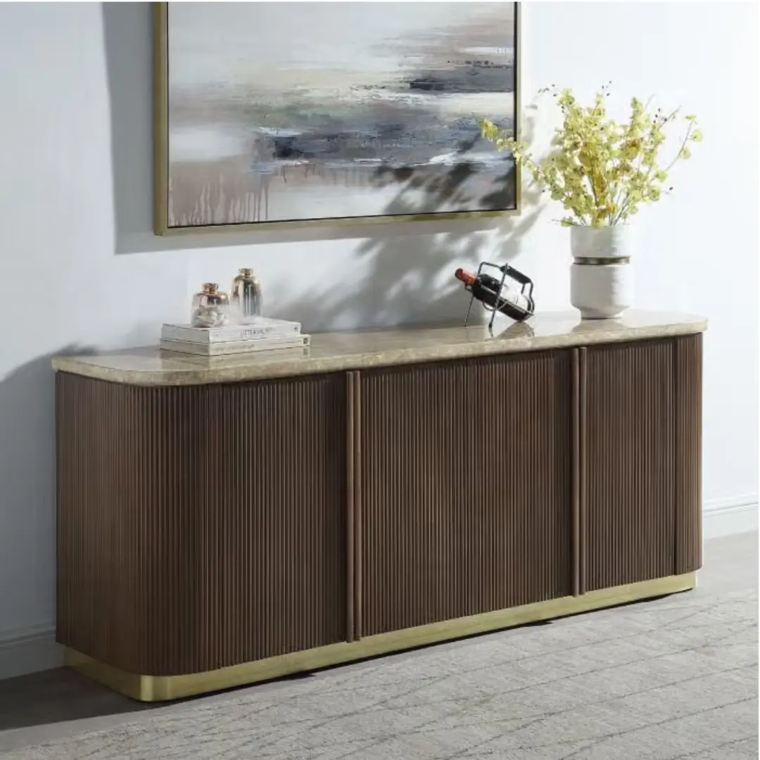 Clayton Oak Buffet Cabinet by ACME | U-Trade Furniture Oak Buffet Cabinet