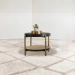 Round End Table with Storage