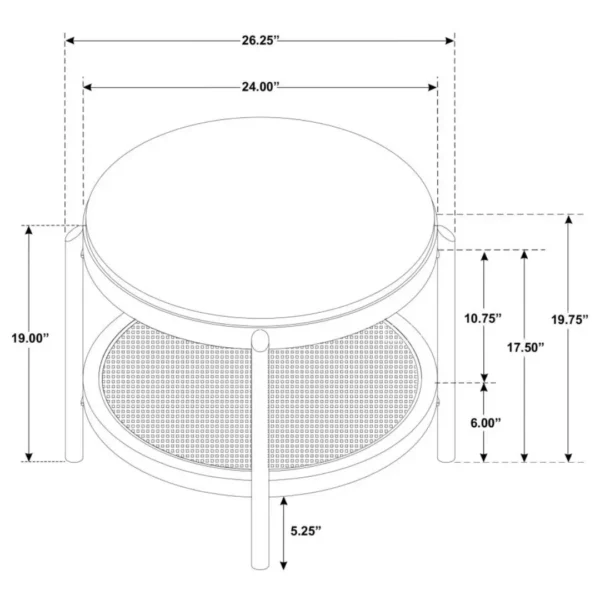 Arini 3-Piece Round Coffee and End Table Sets By Coaster Furniture - Image 7