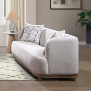 Duncan Beige Chenille Loveseat with 2 Pillows by ACME
