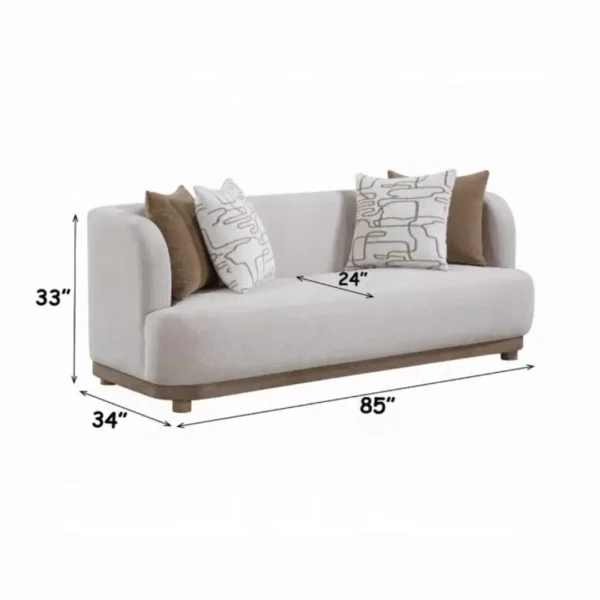 Duncan Beige Sofa with Pillows by ACME - Image 4