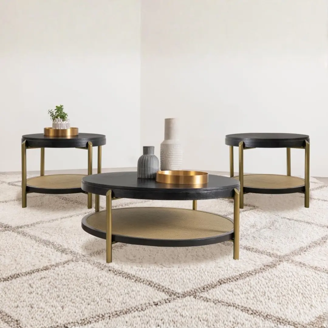 Arini 3-Piece Round Coffee and End Table Sets By Coaster Furniture | U-Trade Furniture Coffee and End Table Sets