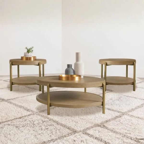 Arini 3-Piece Round Coffee and End Table Sets By Coaster Furniture - Image 2