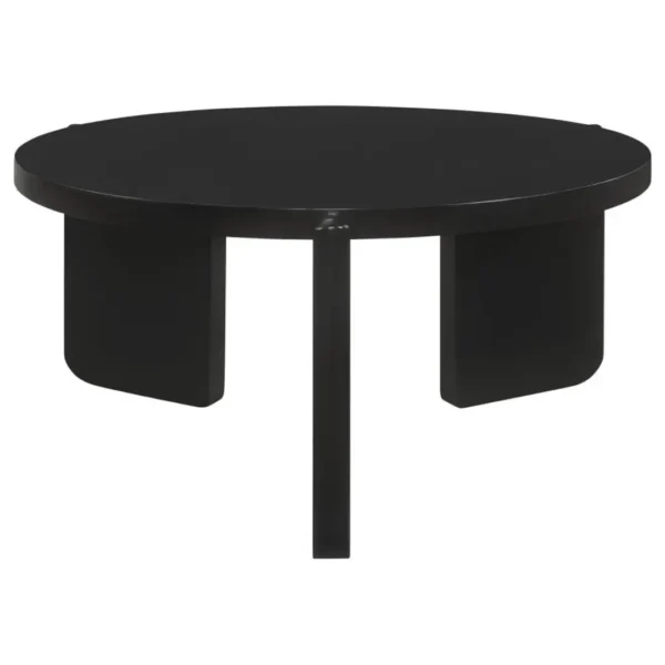 Cordova Black Coffee Table Round By Coaster Furniture - Image 3