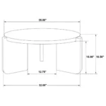 Cordova Black Coffee Table Round By Coaster Furniture - Image 5