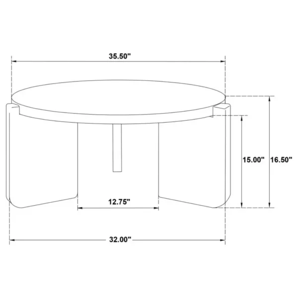 Cordova Black Coffee Table Round By Coaster Furniture - Image 5